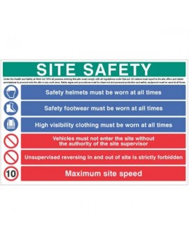 Site information sign rigid plastic version 5 Site Products